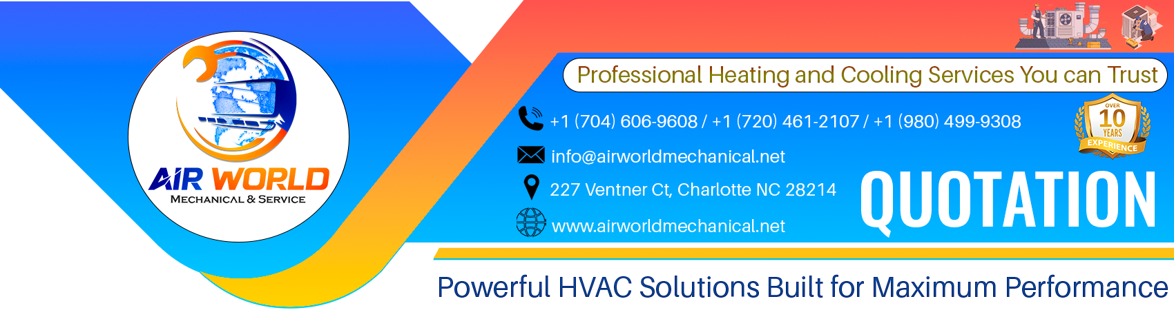 Header de cotización Air World Mechanical